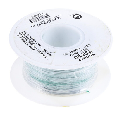 Alpha Wire Premium Series Green 0.23 mm² Hook Up Wire, 24 AWG, 7/0.20 mm, 30m, PTFE Insulation