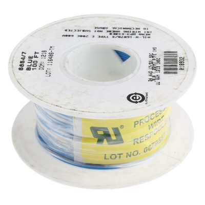 Alpha Wire Premium Series Blue 0.23 mm² Hook Up Wire, 24 AWG, 7/0.20 mm, 30m, PTFE Insulation