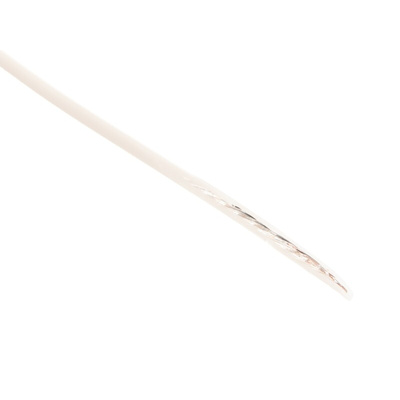 Alpha Wire Premium Series White 0.35 mm² Hook Up Wire, 22 AWG, 7/0.25 mm, 30m, PTFE Insulation