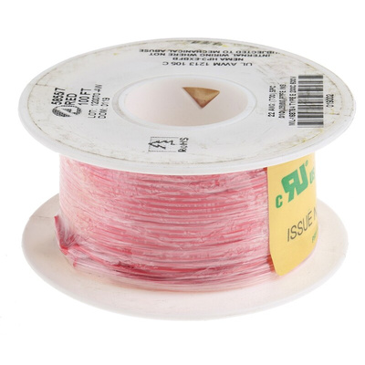 Alpha Wire Premium Series Red 0.35 mm² Hook Up Wire, 22 AWG, 7/0.25 mm, 30m, PTFE Insulation