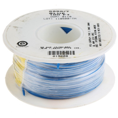 Alpha Wire Premium Series Blue 0.35 mm² Hook Up Wire, 22 AWG, 7/0.25 mm, 30m, PTFE Insulation