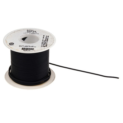 Alpha Wire Premium Series Black 0.62 mm² Hook Up Wire, 20 AWG, 19/0.20 mm, 30m, PTFE Insulation