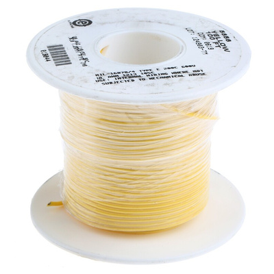 Alpha Wire Premium Series Yellow 0.62 mm² Hook Up Wire, 20 AWG, 19/0.20 mm, 30m, PTFE Insulation