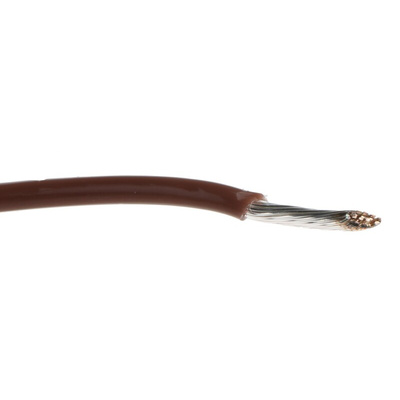 Alpha Wire Premium Series Brown 0.62 mm² Hook Up Wire, 20 AWG, 19/0.20 mm, 30m, PTFE Insulation