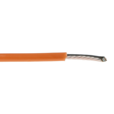 Alpha Wire Premium Series Orange 0.62 mm² Hook Up Wire, 20 AWG, 19/0.20 mm, 30m, PTFE Insulation