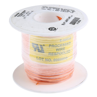 Alpha Wire Premium Series Orange 0.62 mm² Hook Up Wire, 20 AWG, 19/0.20 mm, 30m, PTFE Insulation