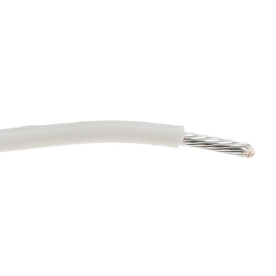 Alpha Wire Premium Series White 0.96 mm² Hook Up Wire, 18 AWG, 19/0.25 mm, 30m, PTFE Insulation