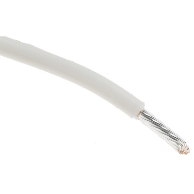 Alpha Wire Premium Series White 0.96 mm² Hook Up Wire, 18 AWG, 19/0.25 mm, 30m, PTFE Insulation