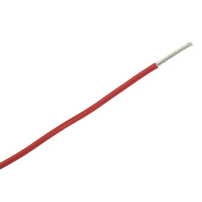 Alpha Wire Premium Series Red 0.96 mm² Hook Up Wire, 18 AWG, 19/0.25 mm, 30m, PTFE Insulation
