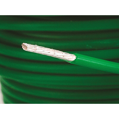 Alpha Wire Green 0.96 mm² PTFE Equipment Wire, 18 AWG, 19/0.25 mm, 30m, PTFE Insulation