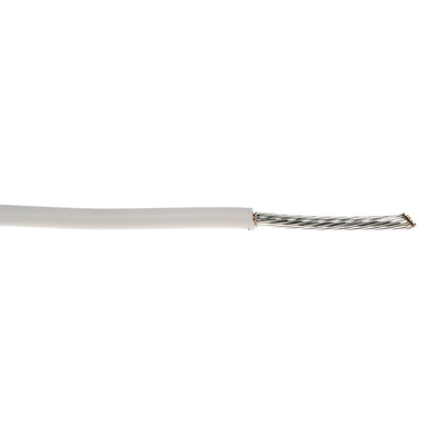 Alpha Wire Premium Series White 1.23 mm² Hook Up Wire, 16 AWG, 19/0.29 mm, 30m, PTFE Insulation