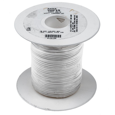Alpha Wire Premium Series White 1.23 mm² Hook Up Wire, 16 AWG, 19/0.29 mm, 30m, PTFE Insulation