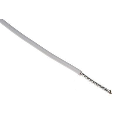 Alpha Wire Premium Series White 1.23 mm² Hook Up Wire, 16 AWG, 19/0.29 mm, 30m, PTFE Insulation