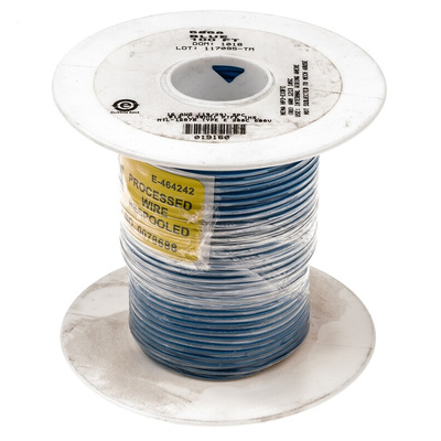 Alpha Wire Premium Series Blue 1.23 mm² Hook Up Wire, 16 AWG, 19/0.29 mm, 30m, PTFE Insulation