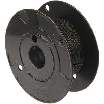 TE Connectivity FlexLite Series Black 0.5 mm² Equipment Wire, 20 AWG, 19/0.19 mm, 100m, Polyolefin Insulation