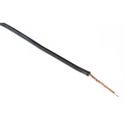 Hew Heinz Eilentropp SIFF Series Black 0.52 mm² Hook Up Wire, 20 AWG, 270/0.05 mm, 100m, Silicone Insulation