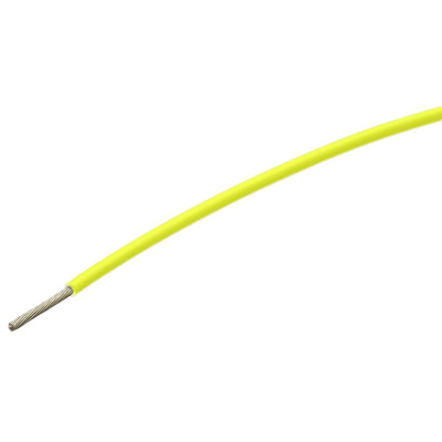 TE Connectivity FlexLite Series Yellow 0.25 mm² Hook Up Wire, 23 AWG, 19/0.13 mm, 100m, ETFE Insulation