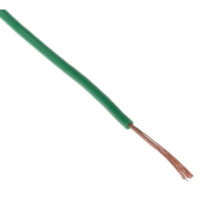 Staubli Green 0.1 mm² Equipment Wire, 27 AWG, 26/0.07 mm, 100m, PVC Insulation