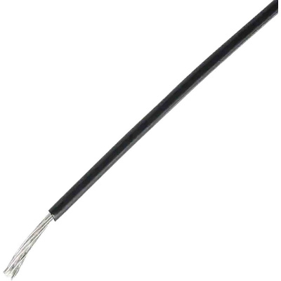 TE Connectivity Black 0.2 mm² Harsh Environment Wire, 24 AWG, 19/36, 100m, ETFE Insulation