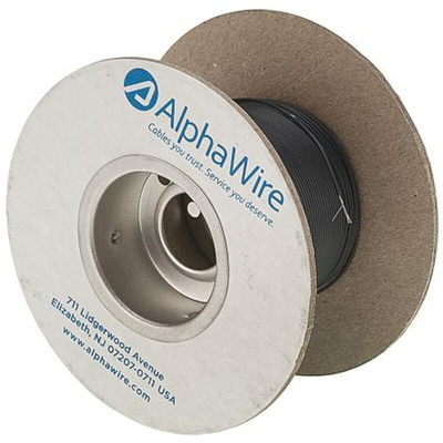 Alpha Wire EcoWire Series Black 0.13 mm² Hook Up Wire, 26 AWG, 7/0.16 mm, 30m, MPPE Insulation