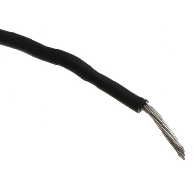 Alpha Wire EcoWire Series Black 0.2 mm² Hook Up Wire, 24 AWG, 7/0.20 mm, 30m, MPPE Insulation