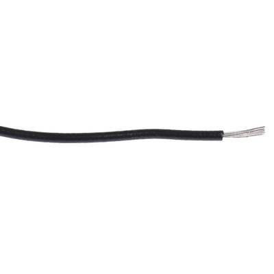 Alpha Wire EcoWire Series Black 0.33 mm² Hook Up Wire, 22 AWG, 7/0.25 mm, 30m, MPPE Insulation