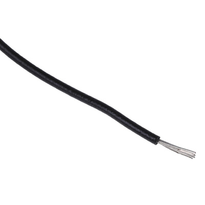 Alpha Wire EcoWire Series Black 0.33 mm² Hook Up Wire, 22 AWG, 7/0.25 mm, 30m, MPPE Insulation