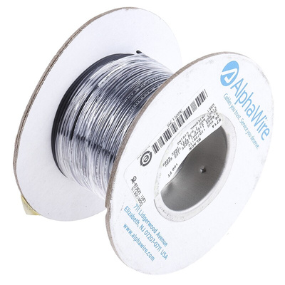 Alpha Wire EcoWire Series Black 0.52 mm² Hook Up Wire, 20 AWG, 10/0.25 mm, 30m, MPPE Insulation
