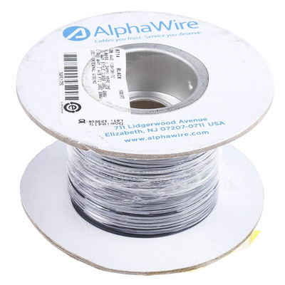 Alpha Wire EcoWire Series Black 0.52 mm² Hook Up Wire, 20 AWG, 10/0.25 mm, 30m, MPPE Insulation