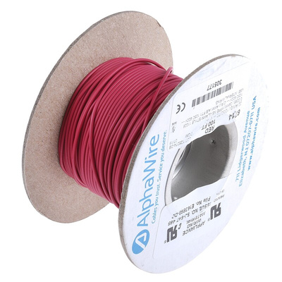 Alpha Wire EcoWire Series Red 1.3 mm² Hook Up Wire, 16 AWG, 26/0.25 mm, 30m, MPPE Insulation