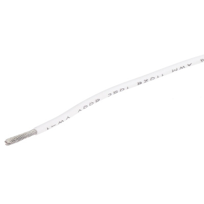 Alpha Wire EcoWire Series White 1.3 mm² Hook Up Wire, 16 AWG, 26/0.25 mm, 30m, MPPE Insulation