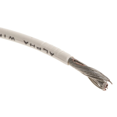 Alpha Wire EcoWire Series White 2.1 mm² Hook Up Wire, 14 AWG, 41/0.25 mm, 30m, MPPE Insulation