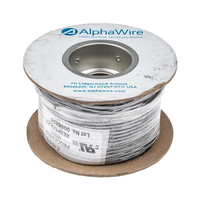 Alpha Wire EcoWire Series Black 2.1 mm² Hook Up Wire, 14 AWG, 41/0.25 mm, 30m, MPPE Insulation