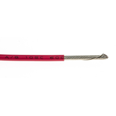 Alpha Wire EcoWire Series Red 2.1 mm² Hook Up Wire, 14 AWG, 41/0.25 mm, 30m, MPPE Insulation