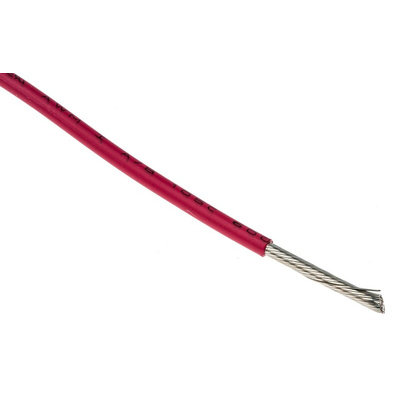 Alpha Wire EcoWire Series Red 2.1 mm² Hook Up Wire, 14 AWG, 41/0.25 mm, 30m, MPPE Insulation