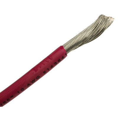 Alpha Wire EcoWire Series Red 5.2 mm² Hook Up Wire, 10 AWG, 105/0.25 mm, 30m, MPPE Insulation