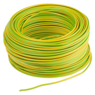 Lapp Green/Yellow 1.5 mm² Hook Up Wire, 16 AWG, 100m, PVC Insulation