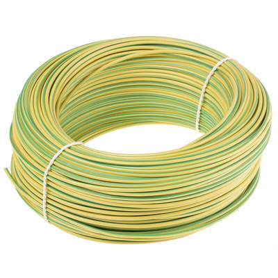Lapp ÖLFLEX HEAT Series Green/Yellow 1 mm² Hook Up Wire, 17 AWG, 32/0.2 mm, 100m, Silicone Insulation