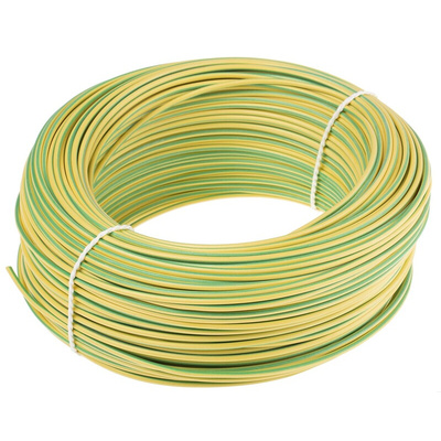 Lapp ÖLFLEX HEAT Series Green/Yellow 1 mm² Hook Up Wire, 17 AWG, 32/0.2 mm, 100m, Silicone Insulation