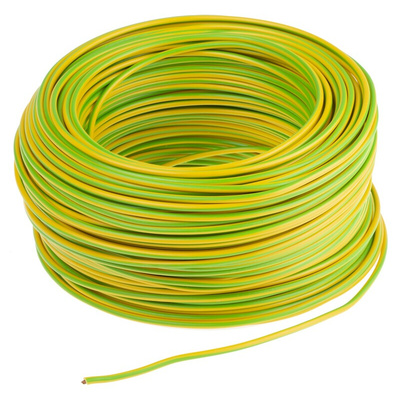 Lapp ÖLFLEX HEAT Series Green/Yellow 1.5 mm² Hook Up Wire, 15 AWG, 30/0.25 mm, 100m, Silicone Insulation
