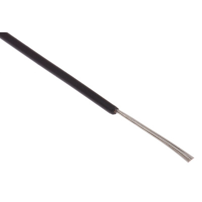 Alpha Wire EcoWire Series Black 0.08 mm² Hook Up Wire, 28 AWG, 7/0.12 mm, 305m, MPPE Insulation