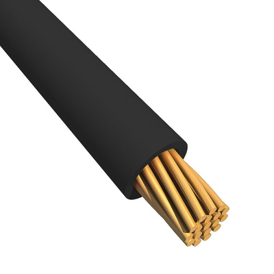 Alpha Wire EcoWire Series Black 0.08 mm² Hook Up Wire, 28 AWG, 7/0.12 mm, 305m, MPPE Insulation