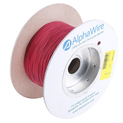 Alpha Wire EcoWire Series Red 0.13 mm² Hook Up Wire, 26 AWG, 7/0.16 mm, 305m, MPPE Insulation