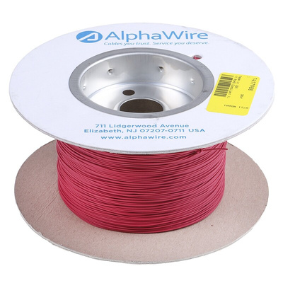 Alpha Wire EcoWire Series Red 0.13 mm² Hook Up Wire, 26 AWG, 7/0.16 mm, 305m, MPPE Insulation