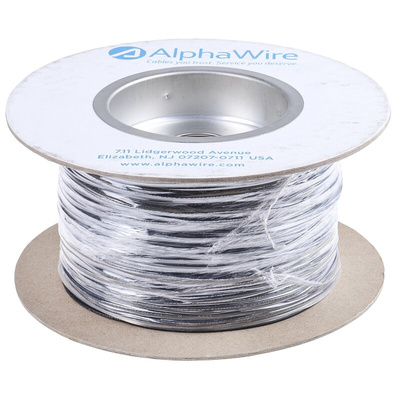 Alpha Wire EcoWire Series Black 0.33 mm² Hook Up Wire, 22 AWG, 7/0.25 mm, 305m, MPPE Insulation
