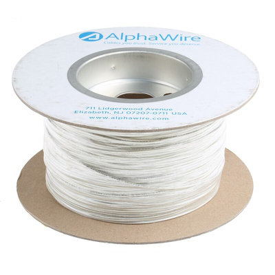 Alpha Wire EcoWire Series White 0.33 mm² Hook Up Wire, 22 AWG, 7/0.25 mm, 305m, MPPE Insulation