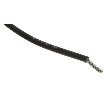 Alpha Wire EcoWire Series Black 0.52 mm² Hook Up Wire, 20 AWG, 10/0.25 mm, 305m, MPPE Insulation
