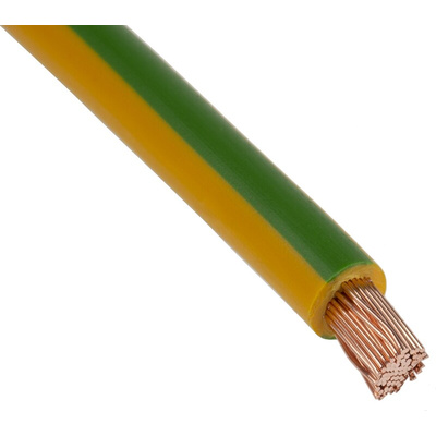 Lapp ÖLFLEX® H07V-K Series Green/Yellow 10 mm² Hook Up Wire, 100m, PVC Insulation