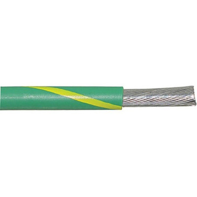 Alpha Wire EcoWire Series Green/Yellow 2.1 mm² Hook Up Wire, 14 AWG, 41/0.25 mm, 305m, MPPE Insulation