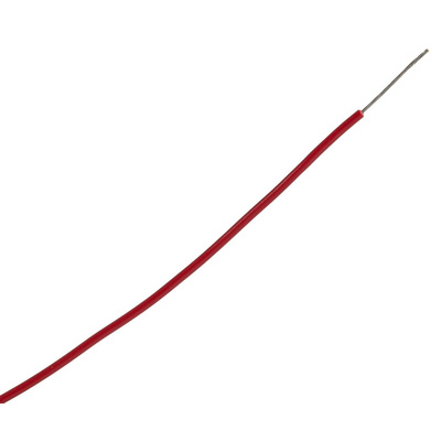 Alpha Wire 3050 Series Red 0.2 mm² Hook Up Wire, 24 AWG, 1/0.51 mm, 30m, PVC Insulation